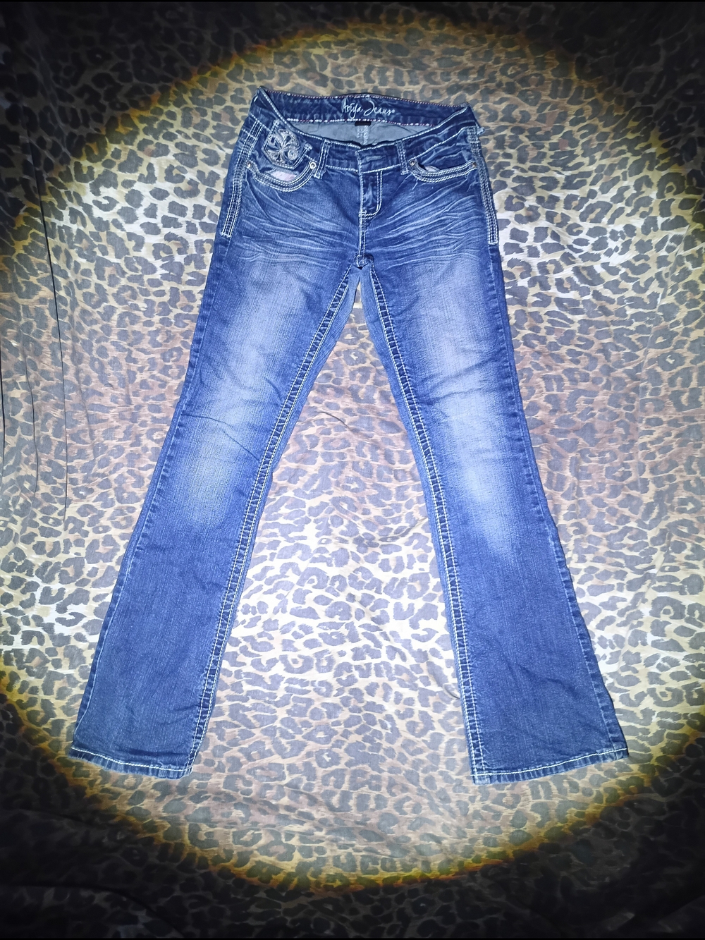 Vintage Y2K Ariya Jeans Rhinestone Embellished Bootcut Size 5/6